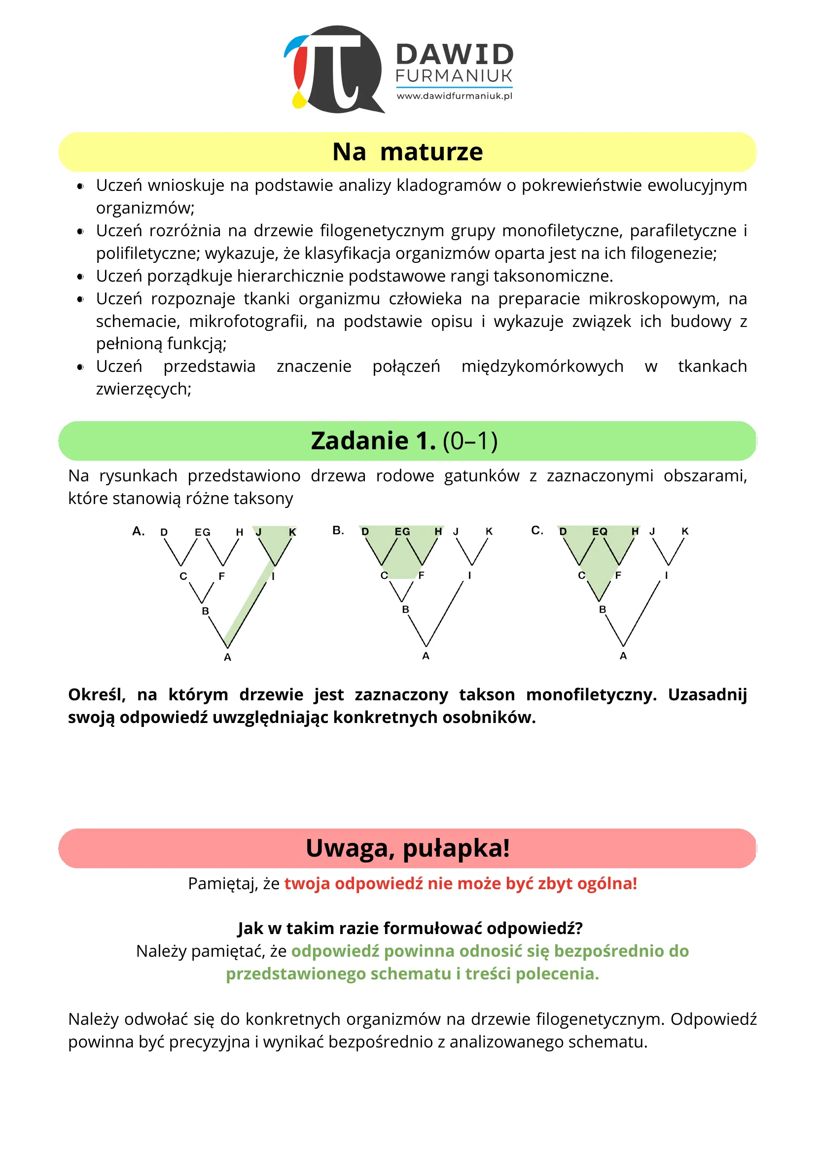 Biologia rozszerzona — lewa strona