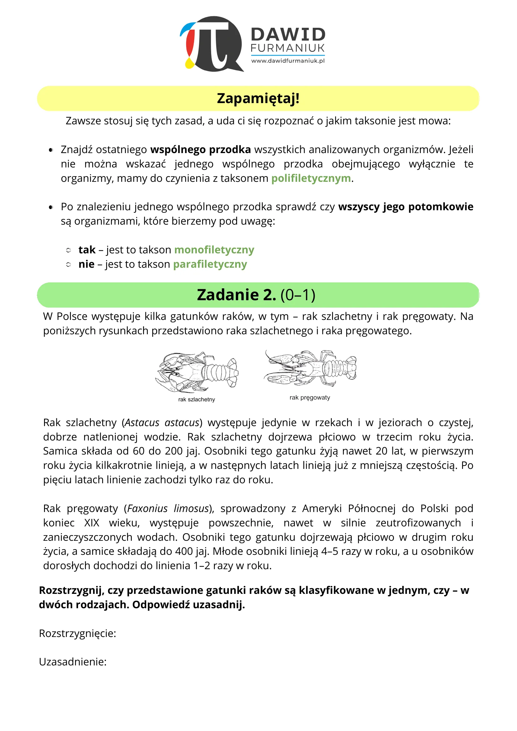Biologia rozszerzona — prawa strona